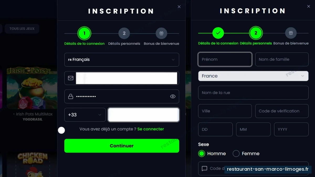 Formulaire d'inscription de PampaGo en trois étapes