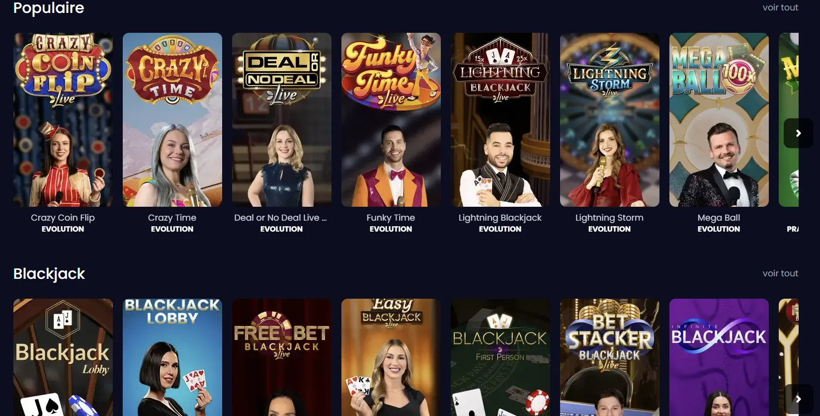 Casino en direct Live Pampago